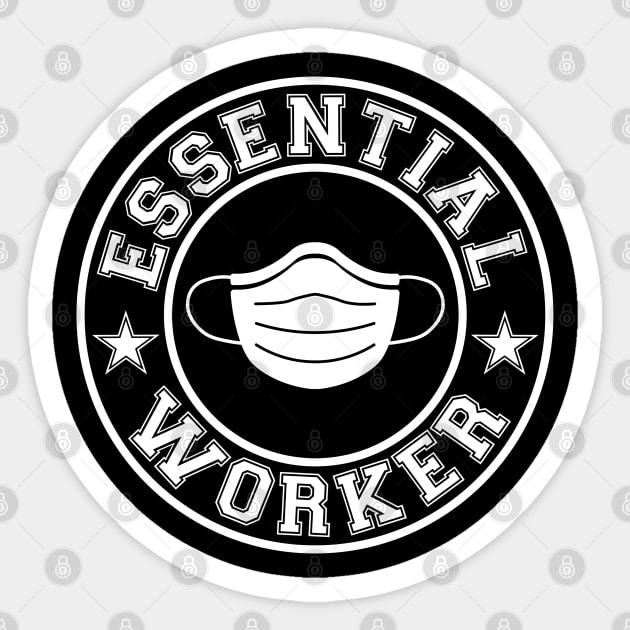 Essential Worker Wear Mask White Sticker by Shinsen Merch